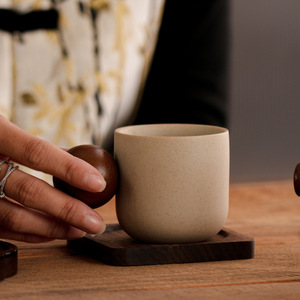 Tasse à expresso en argile japonaise faite à la main, grande, 150 ml, en céramique, en grès, <span class=keywords><strong>bol</strong></span> à thé, personnalisée pour un usage domestique, tasses à café - Product Image 4