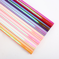 Papier d'emballage pour bouquet de fleurs de luxe, couleur unie irisée, imperméable, emballage floral rayonnant, emballage cadeau, fournitures pour fleuristes