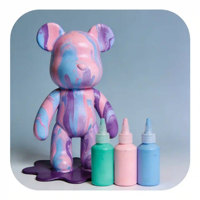 Ours en Briques Fluide DIY : Ornements Créatifs, Décoration Maison, Cadeau de Noël Tendance, Ours Vides Personnalisables de Haute Qualité