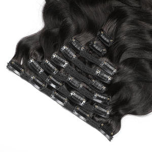 Extensiones de <span class=keywords><strong>Cabello</strong></span> Natural Brasileño Remy con Clip, Estilo Europeo Americano, Color Natural, <span class=keywords><strong>Cabello</strong></span> Humano Real - Product Image 2