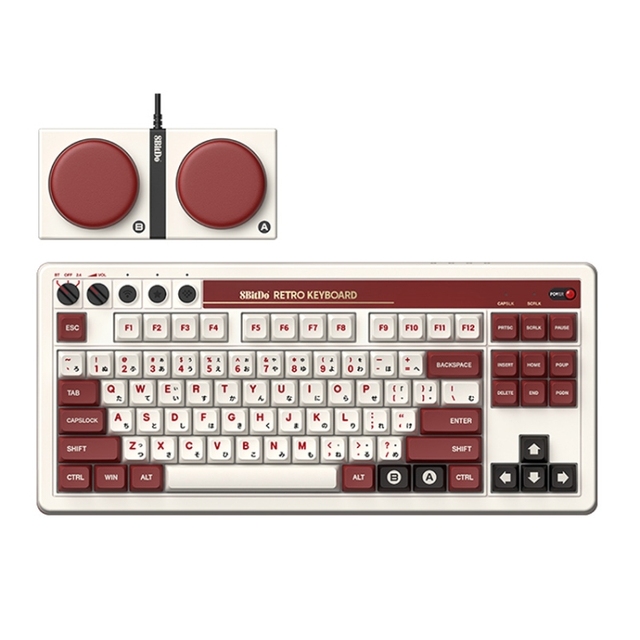 Dropshipping Price 8Bitdo Retro 2.4G Wireless Full Key Tri-Mode Mechanical 87 Keys White Axis Gaming Keyboard for BT/2.4G/Wired