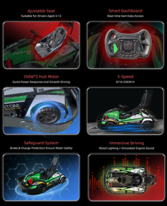 Kart à pédales Kupao MINI pour enfants, moteur 350W*2, 3-12 ans, batterie 25.6V 21Ah, sièges réglables, lumières LED, 8/16/25KM/H - Product Image 2