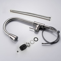 Robinet de cuisine extractible direct d'usine 304 mitigeur d'évier universel en acier inoxydable robinets de cuisine en argent