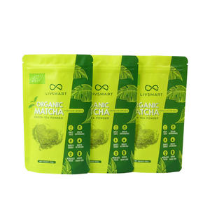 Pochette debout en plastique en matériau composite PE PET de haute qualité personnalisée avec votre logo sacs d'emballage vides en poudre Matcha - Product Image 1