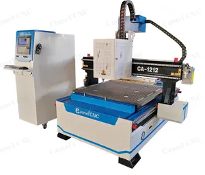 อูฐลด 20% เครื่องจักรกัดประตูไม้ CA-1212 เราเตอร์ CNC ATC พร้อมเครื่องเปลี่ยนเครื่องมืออัตโนมัติ