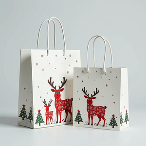 Sac de shopping en papier cartonné recyclé de luxe, impression personnalisée du fabricant, pour emballage cadeau - Product Image 4