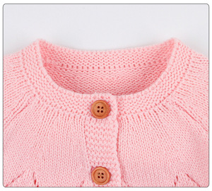 เสื้อคาร์ดิแกนเด็กผู้หญิง Ivy10525A รุ่นฤดูใบไม้ร่วง-ฤดูหนาว ปี 2019 สีพื้น ลายถักแบบเรียบง่าย สไตล์เจ้าหญิง - Product Image 5