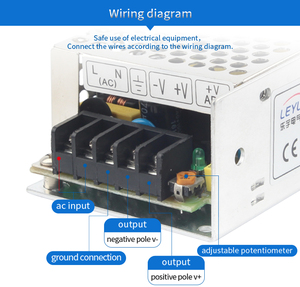 ספק כוח מיתוג MS-25-12 25W 12V 2.1A AC ל-DC מיני בעל יציאה יחידה עבור LED, מצלמות אבטחה, בקרה תעשייתית, LEYU אלומיניום, תקני CE ו-RoHS - Product Image 5