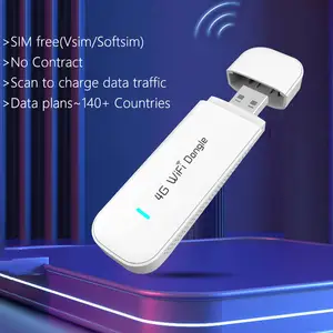 محمول 4G مودم للسفر واي فاي LTE usb Dongle Mbps بطاقة Sim 4g بيانات واي فاي لاسلكية مرنة ومنخفضة التكلفة خطة بيانات عالمية
