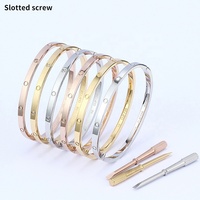 Bracelets LOVE de luxe pour créateurs de bijoux, version fine, en acier inoxydable, avec tournevis, pour amoureux