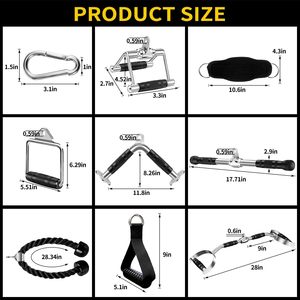 CZFIT Durable Polyester 15 lb Load Capacity Gym Equipment Handle Bar Grip for Universal Lat Pull Down <b>Strength</b> <b>Training</b> - Product Image 3