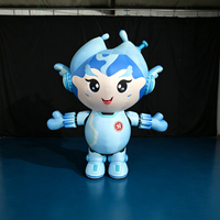 Costume de mascotte gonflable publicitaire personnalisé Longgang, robot bleu, grand personnage de dessin animé, imperméable et durable pour événements extérieurs