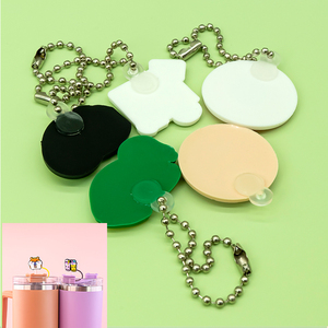 40oz Tumbler Quà Tặng phụ kiện thiết lập bán buôn tùy chỉnh động vật mèo Silicone rơm cap treo trang trí cup khuyến mại móc khóa - Product Image 2