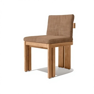 Architectural <b>Teak</b> Wood Outdoor Armless Lounge Sofa <b>Chair</b> for Villa Terrace and Garden Projects Custom Design - Product Image 2