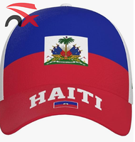 Casquette de baseball réglable de luxe avec logo personnalisé, drapeaux nationaux haïtiens, protection solaire pour hommes et femmes