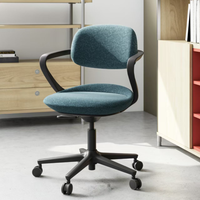 Chaise de bureau moderne pour cadre, dossier mi-haut, en tissu, élégante, avec accoudoirs, pivotante, réglable en hauteur