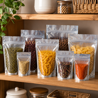 Sachets Doypack en Mylar aluminisé transparent d'un côté, de qualité alimentaire, réutilisables, thermoscellables, avec fermeture éclair, pour thé et aliments