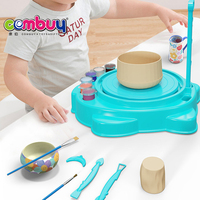 Machine à tour de poterie électrique, jouets rotatifs, dessin créatif, hibou mignon, bricolage