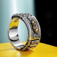 Anneau amulette Pixiu Feng Shui pour homme, style rétro, porte-bonheur, améliore la richesse et la protection