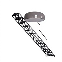 Main courants d'escalier intérieurs en fer forgé, garde-corps de balcon, rampes de grenier simples, design contemporain pour villa, installation DIY