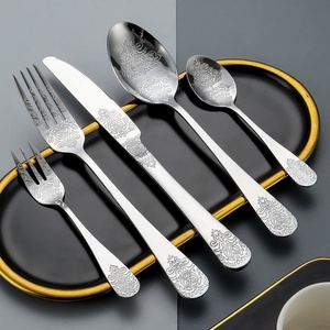 Wholesale Stainless Steel Cutlery <b>Sets</b> Knife Fork Spoon <b>Silver</b> Flatware <b>Set</b> for Restaurant Hotel Home Use Commercial Grade - Product Image 4
