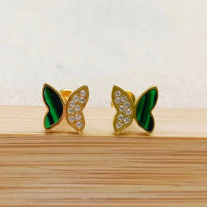 Piercing de lèvre en acier titane en forme de papillon 1,2x8mm avec améthyste sertie à griffes, bijou de mode - Product Image 1
