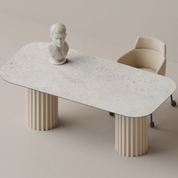 DEBO Mobilier moderne Table de salle à manger de jardin table basse décontractée simple