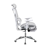 Chaise de bureau ergonomique en maille intégrale noire à prix réduit avec support lombaire respirant et repose-pieds