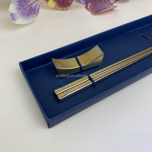 Palillos duraderos de fibra de vidrio negro mate con favores de boda de aleación a prueba de moho con soporte Palillos Chinos - Product Image 5