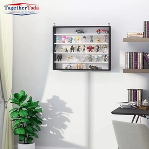 Vitrine murale moderne, abordable, durable, hautement ajustable, légère, en métal, à 5 niveaux, avec verre simple face - Product Image 5