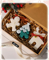 Boîte cadeau de 3 bougies en cire de paraffine faites à la main LANJO, arbre de Noël nordique, décoration mignonne, souvenir, cadeau de Noël