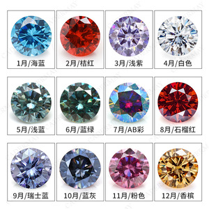 December Star Moissanite Round Pink Champagne 0.5ct-2ct For Jewelry Making - Product Image 1