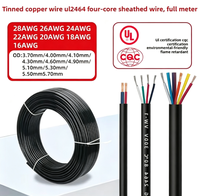 Kabel Daya UL2464 Standar Amerika, Tembaga Berlapis Timah, Berisolasi, 26 AWG 300V, Asal Cina untuk Peralatan Elektronik