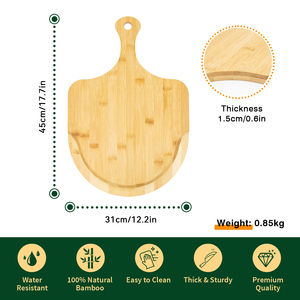 Paddle in legno per <span class=keywords><strong>Pizza</strong></span> con manico per cottura, servizio e taglio per <span class=keywords><strong>Pizza</strong></span>, pane - Product Image 4