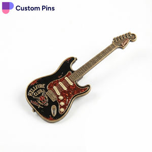 Insignias de <span class=keywords><strong>Guitarra</strong></span> <span class=keywords><strong>Eddie</strong></span> Personalizadas al por Mayor con Diseño Personalizado y Logotipo Propio, Insignias de Esmalte Metálico con Logotipo Personalizado - Product Image 2