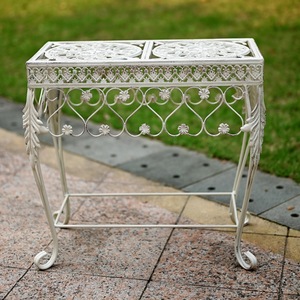 Support de <span class=keywords><strong>fleurs</strong></span> long de style nordique américain, vintage et vieilli, pour extérieur, balcon, cour, table ou étagère pour plantes succulentes - Product Image 1