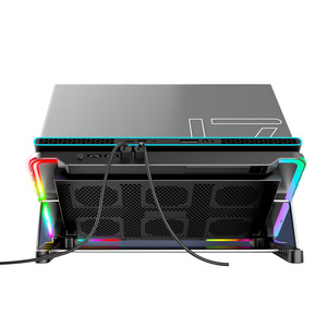 Refroidisseur d'ordinateur portable robuste RGB à réglage multi-angles, léger et pliable, pour ordinateur portable de 15,6 pouces - Product Image 3