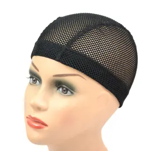 Topi Wig kubah jala hitam lubang besar, dengan pita elastis bahan nilon untuk membuat Wig 1 buah - Product Image 2