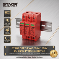 Parafoudre DC pour systèmes photovoltaïques solaires T2 20KA 40KA 2P 3P 4P 500V 600V 800V 1000V 1200V Protection contre les surtensions et la foudre