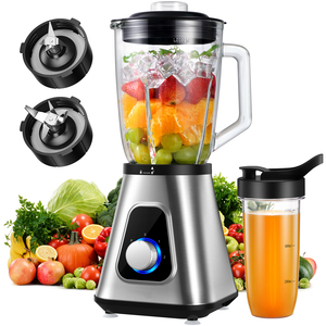 1500Ml Upgrade Fruitsmoothie Blender Met 22 Oz Reisbeker Roestvrijstalen Ijs Sabelmessen Keuken Juicer Machine