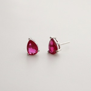 Đồ trang sức cổ điển Birthstone Teardrop lê hình dạng <span class=keywords><strong>CZ</strong></span> 925 sterling Silver Stud Bông tai - Product Image 2