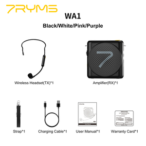 7RYMS WA1 (Blanco) Amplificador de Voz Portátil con Micrófono Incorporado, Iluminación LED RGB, para Teléfono Móvil, Fiestas, Exteriores, 10-30W - Product Image 2