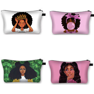 Sac de <span class=keywords><strong>maquillage</strong></span> imprimé magique noir pour filles africaines, pochette de toilette, organisateur de voyage, trousse de <span class=keywords><strong>maquillage</strong></span> cosmétique pour femmes - Product Image 1