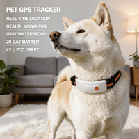 Traceur GPS intelligent IA pour animaux de compagnie, étanche IP67, moniteur de fréquence cardiaque, anti-perte, suivi, autonomie de 2 ans, sans fil pour chats