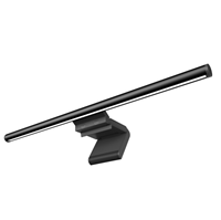 Barre lumineuse de contrôle moderne, design fin noir, alimentation USB, lampe LED à clipser pour poste de travail et configuration de jeu