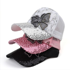 Casquette de camionneur unisexe en maille respirante avec sequins papillon, chapeau de soleil d'extérieur, casquette de baseball tendance - Product Image 1