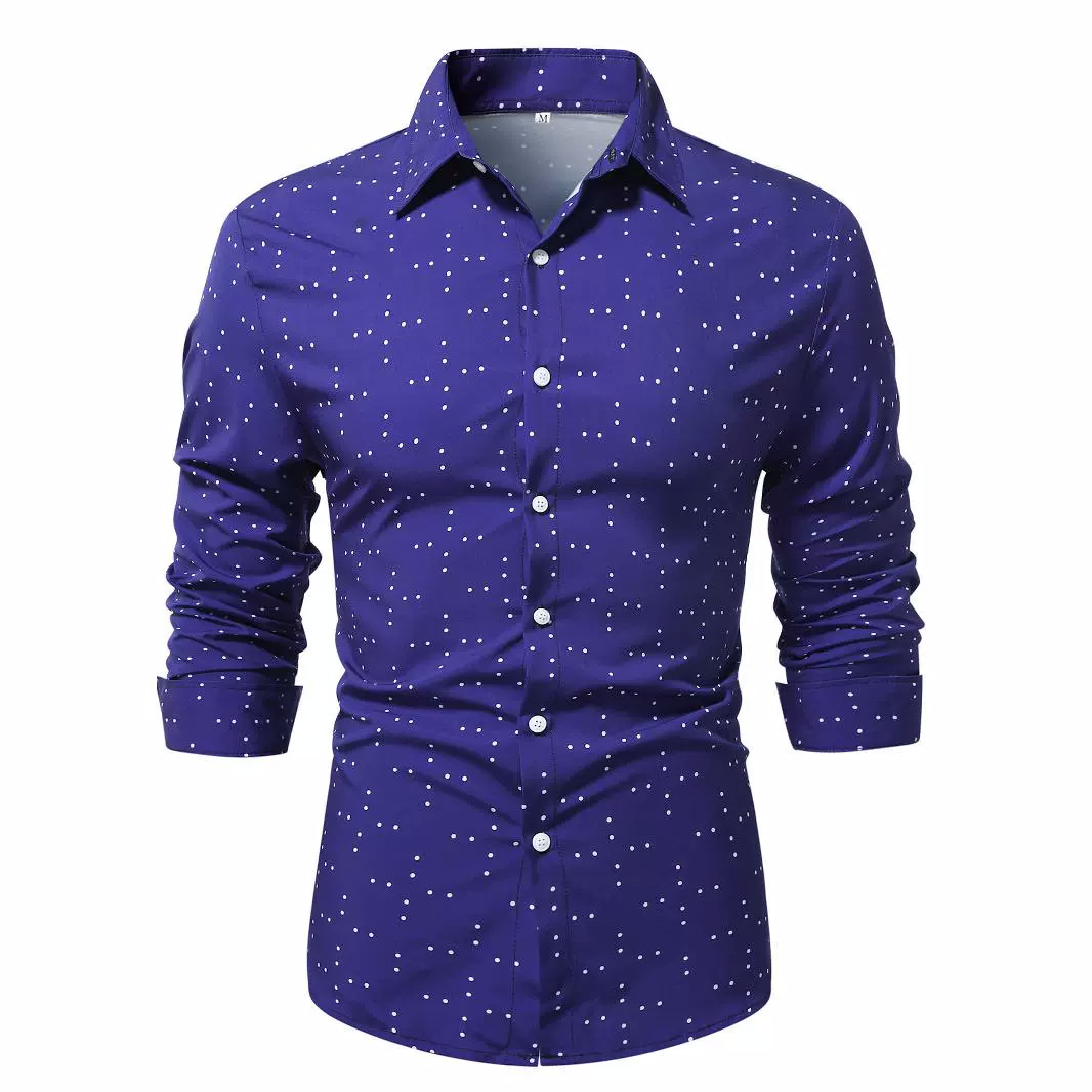blue dress for black tie wedding Dot Navy-White Shirt main image 1