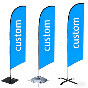 Drapeau en fibre de verre de style fanion à <span class=keywords><strong>lame</strong></span> ouverte avec sublimation personnalisée, bannière de plage en tissu, nouvelle publicité promotionnelle en extérieur - Product Image 1