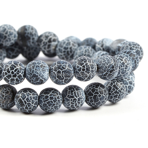 Natürlicher gefroste ter rissiger Achat, bunte matte Achat lose Perlen für DIY-Schmuck herstellung 4mm 6mm 8mm 10mm, 38cm - Product Image 2