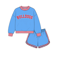 Ensemble assorti pour frères et sœurs : sweat-shirt à col montant et pantalon large à carreaux gingham pour enfants